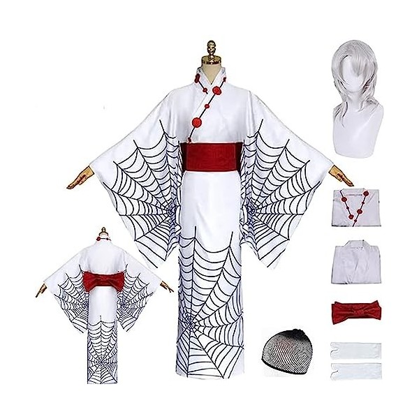 Demon Slayer Cosplay Rui Anime Kimono, Kanroji Mitsuri Kimono Cloak Wig Full Set, Halloween Party Carnival Uniforme Habit Up 