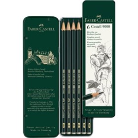 Faber-Castell 119063 Set de 6 crayons graphite CASTELL 9000