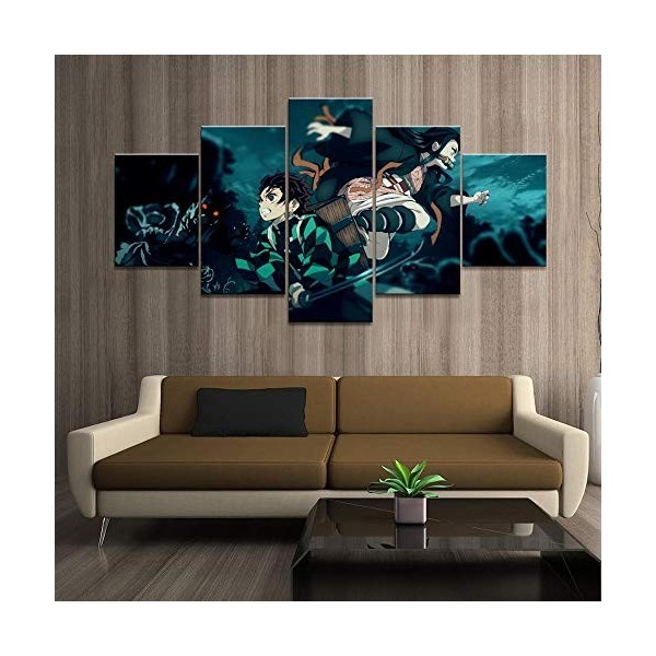 ThreU-5 Pièces Toile Peinture Impression,Décoration De Maison Moderne,Modulaire Panneaux Motif Tableau,Cadeau Parfait,Swordsm