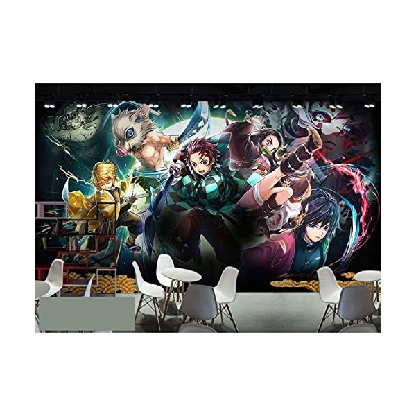 Papier peint Anime Demon Slayer Couleur 3d Manga Chambre Salon Mur de fond-208x146cm LxH 