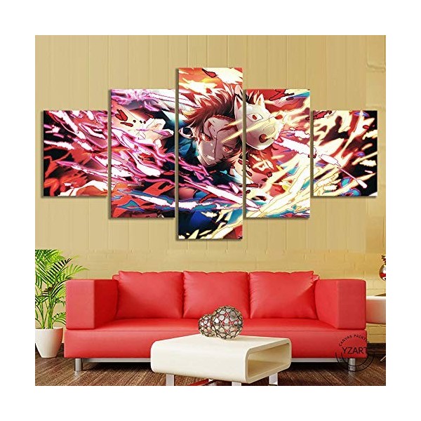 SINGLEAART 5 Pièces Toile Peinture Impression,Décoration Maison Moderne,Modulaire Panneaux Motif Tableau,Cadeau danniversair