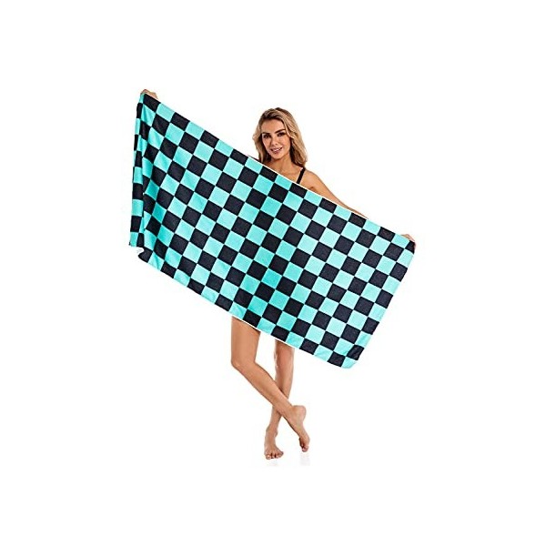 Duwseal Demon Slayer Serviette de plage Kamado Tanjirou Séchage rapide 76,2 x 152,4 cm