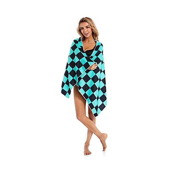 Duwseal Demon Slayer Serviette de plage Kamado Tanjirou Séchage rapide 76,2 x 152,4 cm