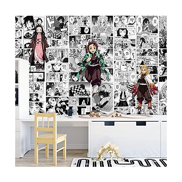 Papier peint Japonais Anime Demon Slayer Manga Restaurant Restaurant Studio Noir Blanc mural personnalisé pour salon chambre 