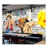 Papier peint Anime Demon Slayer Manga Restaurant Dessert Shop Noir Blanc mural personnalisé pour salon chambre décoration mur