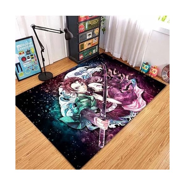 YZGAH Demon Slayer Motif Tapis De Porte De Salle De Bains Maison Tapis Antidérapant Absorbant leau Tapis Imprimé G6361 100X1