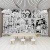 Papier peint Anime Demon Slayer 3d mur de fond de chevet chambre noir et blanc-208x146cm LxH 