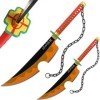 2 Pcs Sabre Demon Slayer,Épée de Samouraï Uzui Tengen Cosplay Jouets Anime Samouraï Epée Demon Slayer Jouets 31.5 Pouces Ora