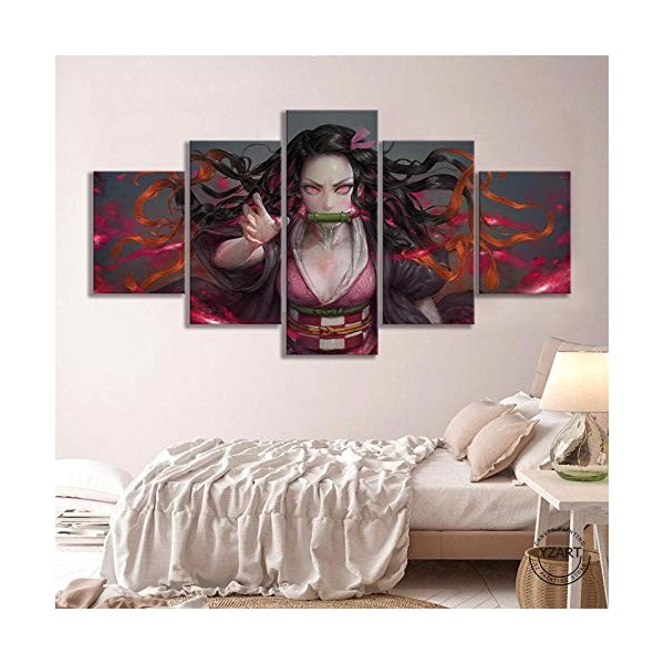 SINGLEAART 5 Pièces Toile Peinture Impression,Décoration Maison Moderne,Modulaire Panneaux Motif Tableau,Cadeau danniversair