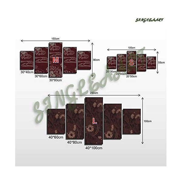 SINGLEAART 5 Pièces Toile Peinture Impression,Décoration Maison Moderne,Modulaire Panneaux Motif Tableau,Cadeau danniversair