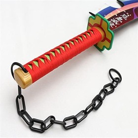 2 Pcs Sabre Demon Slayer,Épée de Samouraï Uzui Tengen Cosplay Jouets Anime Samouraï Epée Demon Slayer Jouets 31.5 Pouces Red