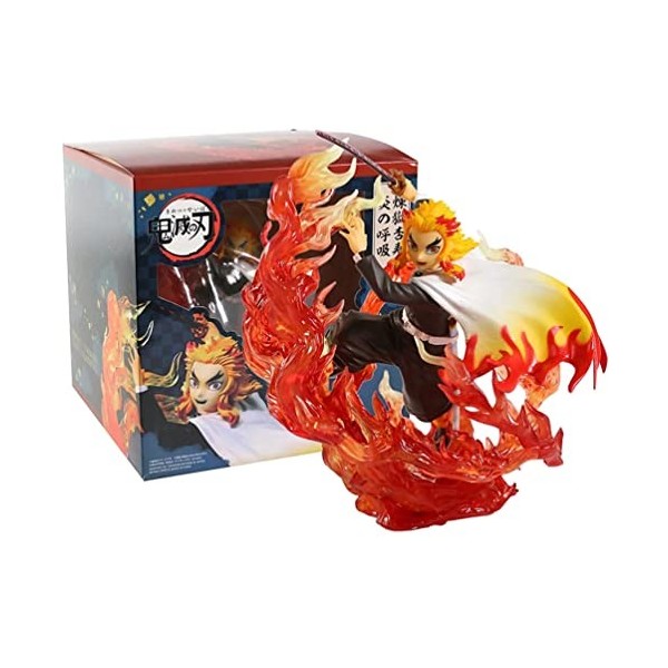 Anime Demon Slayer Figurine, Anime Personnages Rengoku Kyoujurou PVC 17cm, Statue ModèLe De Collection De Fans DAnime