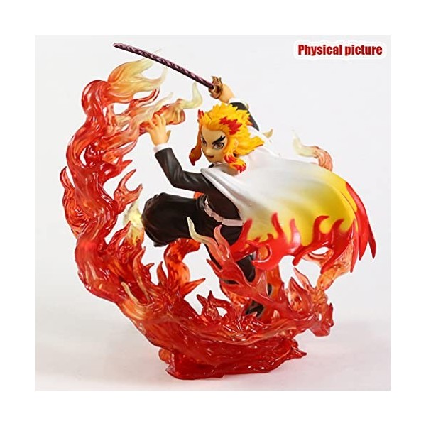 Anime Demon Slayer Figurine, Anime Personnages Rengoku Kyoujurou PVC 17cm, Statue ModèLe De Collection De Fans DAnime