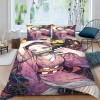 Demon Slayer Housse de Couette 240 X 260 cm - Parure de Lit Adulte 2 Personnes avec Fermeture Éclair Sets de Housse Couette e