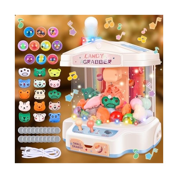 JONRRYIN Machine à Attraper Les Poupées pour Enfants, Machine à sucreries avec Musique et Lumières, Distributeur Automatique,