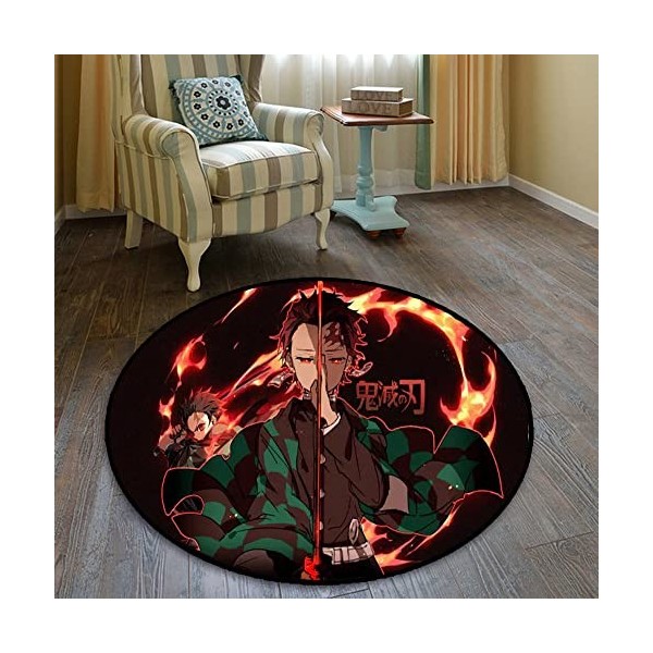 3D Demon Slayer Teppich -Anime Manga Demon Slayer Teppiche Wohnzimmer Couchtisch Matte Computer Kissen Schlafzimmer Nachttisc