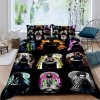 Housse de Couette 240 X 260 - Demon Slayer Manga Parure de Lit en Microfibre zippée Adulte 2 Personnes avec Fermeture éclair,