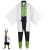 MIGUOO Anime Demon Slayer Sabito Cosplay Costumes Halloween Costumes Cosplay Party Kimono Uniformes Suit,XXL 