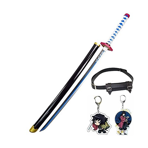 Uvency Démon Slayer Lame Rengoku Kyoujurou Cos Épées En Bois Amoureux de LAnime Cosplay Katanas Arme Bois Épée Objets de Col