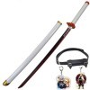 Uvency Démon Slayer Lame Rengoku Kyoujurou Cos Épées En Bois Amoureux de LAnime Cosplay Katanas Arme Bois Épée Objets de Col