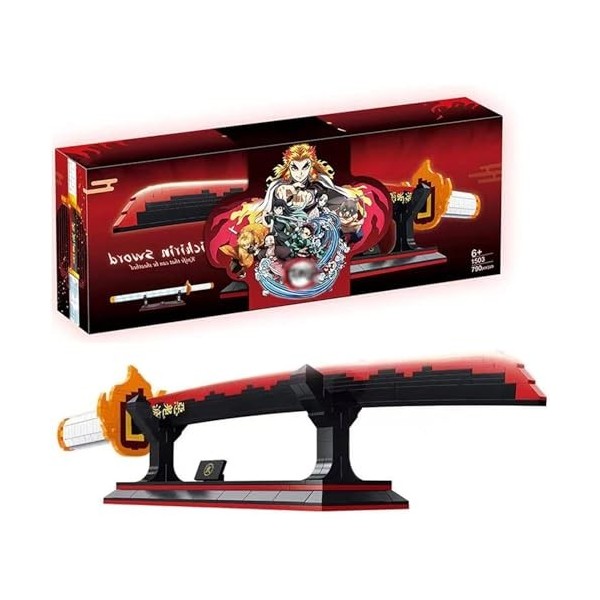 Modèle de bloc de construction dépée Demon Slayer, épée Kokushibo Kyokokukamusari, 789 pièces, ensemble dépée de samouraï d