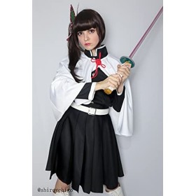 CR ROLECOS Tsuyuri Kanao Cosplay Costume pour Anime Japonais Demon Slayer Cosplay Anime Kimono Tenue Halloween Costume M