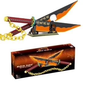 Demon Slayer Kit De Construction Ninja Katana, Uzui Tengen Sword Anime Samouraï Épée Décorative avec Support Dépée Et Modèle