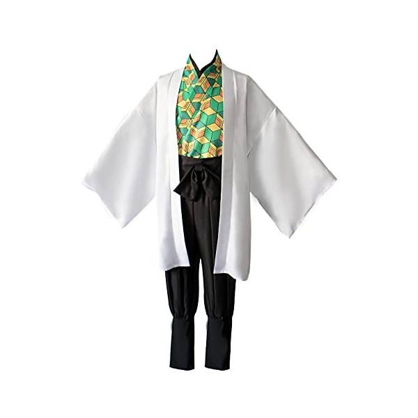 Costume de kimono japonais Demon Slayer Sabito Anime Cosplay XL 