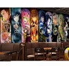Papier peint Anime Manga Demon Slayer Couleur 3D Garçons Chambre Internet Café Gym Fond Décoration Murale-208*146CM