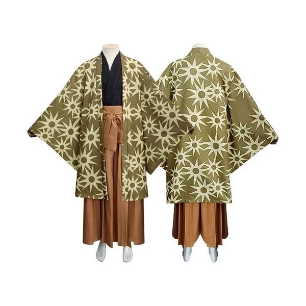 MIGUOO Anime Demon Slayer Haganetsuka Hotaru Cosplay Costume Uniforme Cape Halloween Party Kimono Green,S 