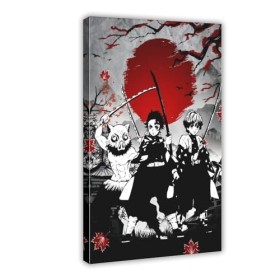 Tanjiro Zenitsu Inosuke Demon Slayer Poster sur toile - Décoration pour chambre à coucher, bureau, chambre à coucher, bureau,