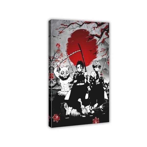 Tanjiro Zenitsu Inosuke Demon Slayer Poster sur toile - Décoration pour chambre à coucher, bureau, chambre à coucher, bureau,