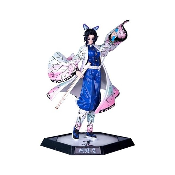 REOZIGN Demon Slayer Figures, Kochou Shinobu Action Figure 28m / 11in Scène de Bataille Kochou Shinobu Figure Toy Statue PVC 