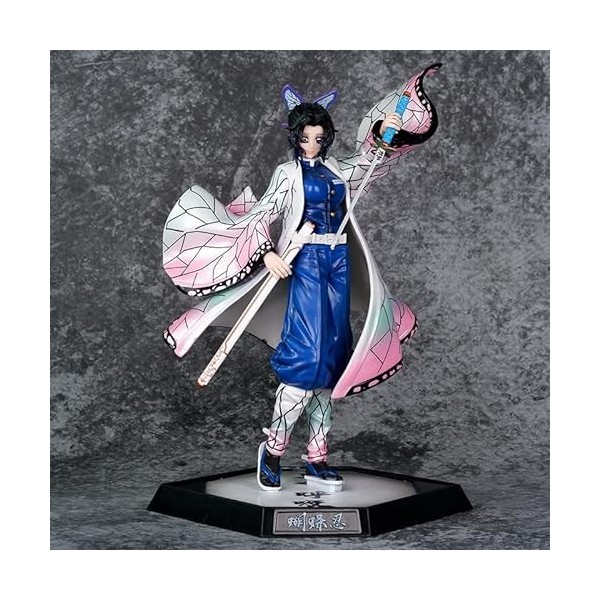 REOZIGN Demon Slayer Figures, Kochou Shinobu Action Figure 28m / 11in Scène de Bataille Kochou Shinobu Figure Toy Statue PVC 