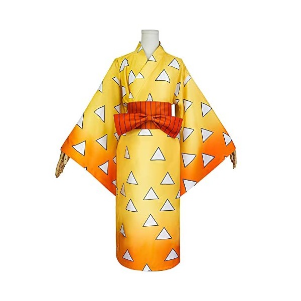 DUNHAO COS Cosplay Demon Slayer Kimono Tanjirou, Zenitsu, Inosuke Cosplay de Costume Déguisement Halloween
