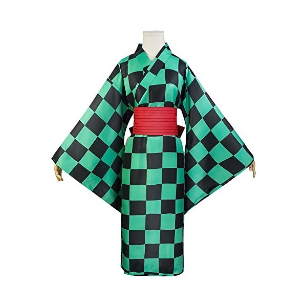 DUNHAO COS Cosplay Demon Slayer Kimono Tanjirou, Zenitsu, Inosuke Cosplay de Costume Déguisement Halloween