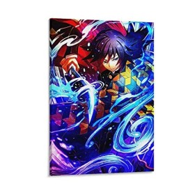 Impression sur toile Demon Slayer Giyuu - Décoration murale - 60 x 40 cm