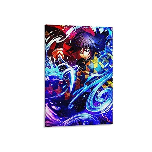 Impression sur toile Demon Slayer Giyuu - Décoration murale - 60 x 40 cm
