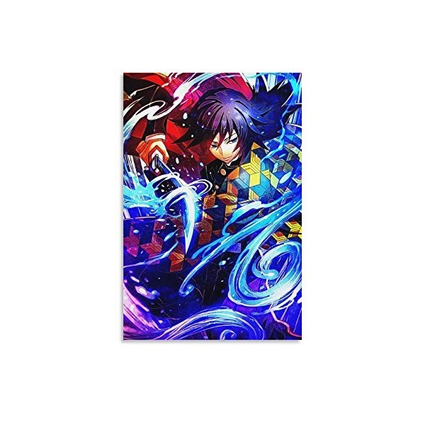 Impression sur toile Demon Slayer Giyuu - Décoration murale - 60 x 40 cm