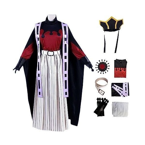 YEAJION Douma Cosplay Costume Complet avec Chapeaux et Perruque Anime Demon Slayer Douma Cosplay Costume Kimetsu no Yaiba Kim