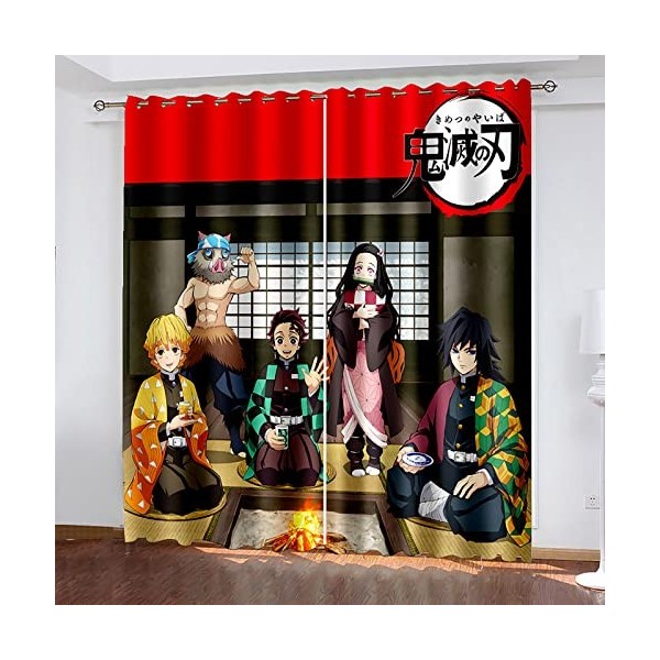 ILLUMAX Dem-on Slay-ER Rideaux Occultant, Rideaux Impr Isolant Anti-UV, Rideaux Réduction du Bruit-Multicolor 2||W183 cm x H2