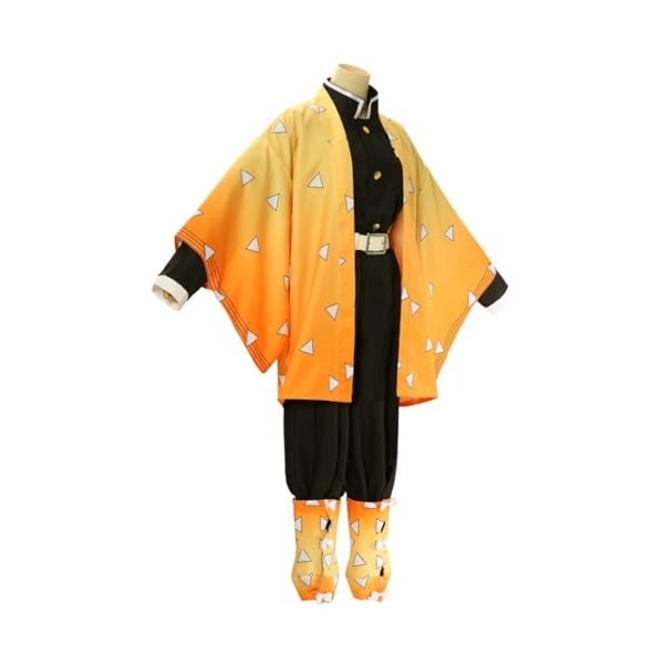 Costume de Cosplay Anime Demon Slayer Kimetsu No Yaiba Agatsuma Zenitsu, Uniforme Kimono pour Femmes, vêtements de fête dhal