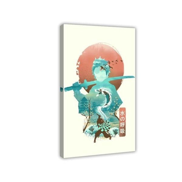 Tanjiro Poster 8 Demon Slayer sur toile, décoration murale pour salon, chambre à coucher, style cadre, 40 x 60 cm