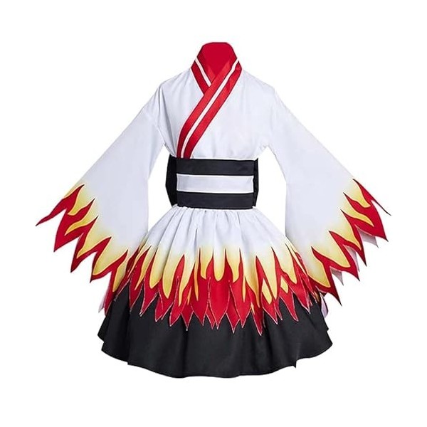 Anime Demon Slayer Rengoku Kyoujurou Costume de soubrette pour costumade, robe dHalloween personnalisée rouge, taille XXXL-