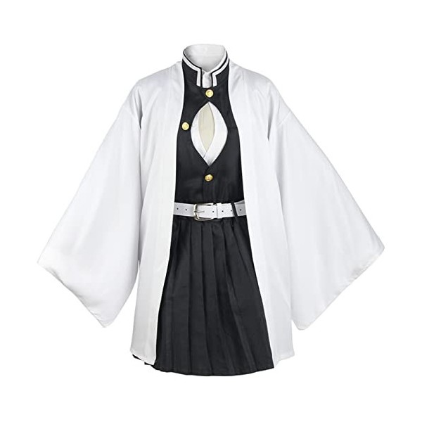 Foanja Kanroji Mitsuri Déguisement Enfant Adulte Cosplay Demon Slayer Anime Complet Uniforme Robe et Chaussettes Boucles dor