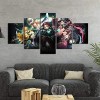 MUICIN Demon Slayer Poster Canvas Pictures 5 Panneaux muraux Impressions sur toile Salon moderne Chambre Décoration murale Ho