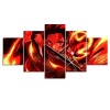 SINGLEAART Impressions sur Toile,5 Tableau Peinture,Chambre Décoration Maison Abstrait 150×80Cm avec Cadre Tanjirou Kamado,De