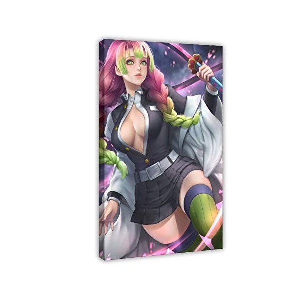 Poster sur toile Demon Slayer Kanroji Mitsuri Anime Poster 04 Décoration murale pour salon chambre à coucher Cadre 40 × 60 cm