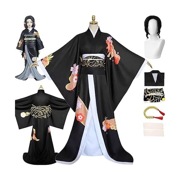 Costume De Cosplay Demon-Slayer, Costume Danime DHalloween Avec Perruque, Costume De Cosplay Kimetsu-No-Yaiba Kibutsuji Muz