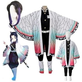 Anime Cosplay Demon Slayer Kochou Shinobu Costumes Kimetsu no Yaiba Cosplay Costume Wig Women Kimono Halloween Christmas Suit